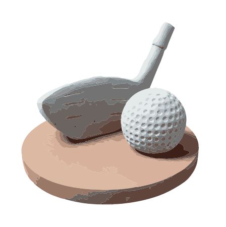 Set De Golf Decorativo Con Base De Madera
