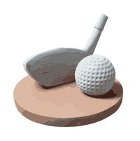Set De Golf Decorativo Con Base De Madera
