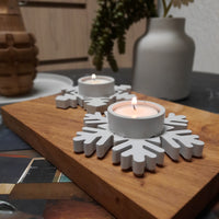 Porta Vela Copos de Nieve Para Tealight De Concreto