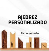 Ajedrez Abstracto · Welcome Kit Premium con Tablero de Concreto y Madera