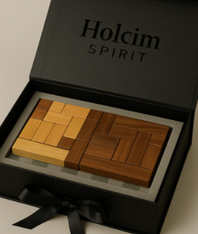 Ajedrez Abstracto · Welcome Kit Premium con Tablero de Concreto y Madera