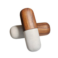 Píldora Decorativa · Pieza de Concreto y Madera para Sector Salud