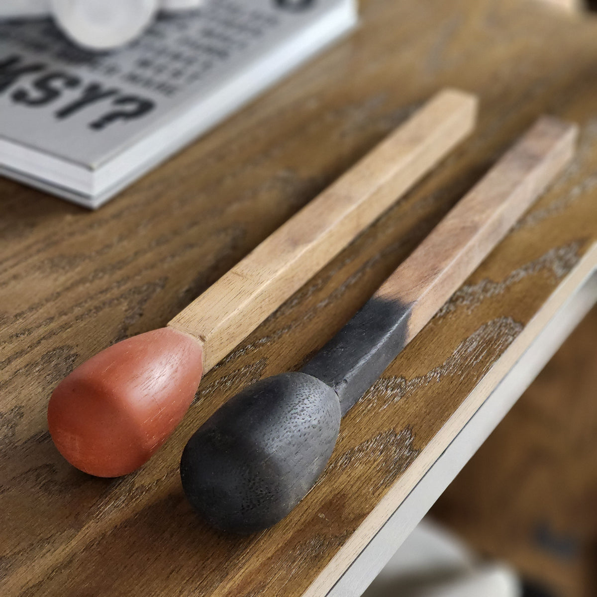 Cerillos Gigantes Decorativos · Set Artesanal de Madera