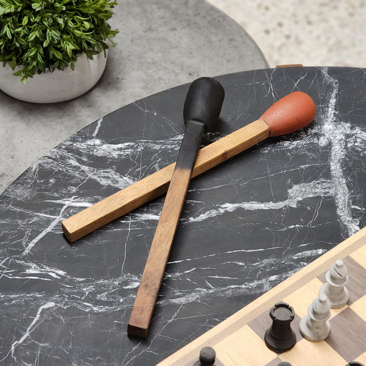 Cerillos Gigantes Decorativos · Set Artesanal de Madera