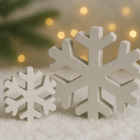 Set de Copos de Nieve · Decoración Navideña en Concreto