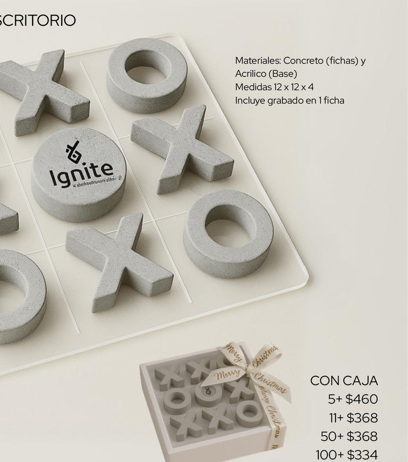 Juego de Gato XOX decoración de escritorio en concreto y acrílico - Pirinola