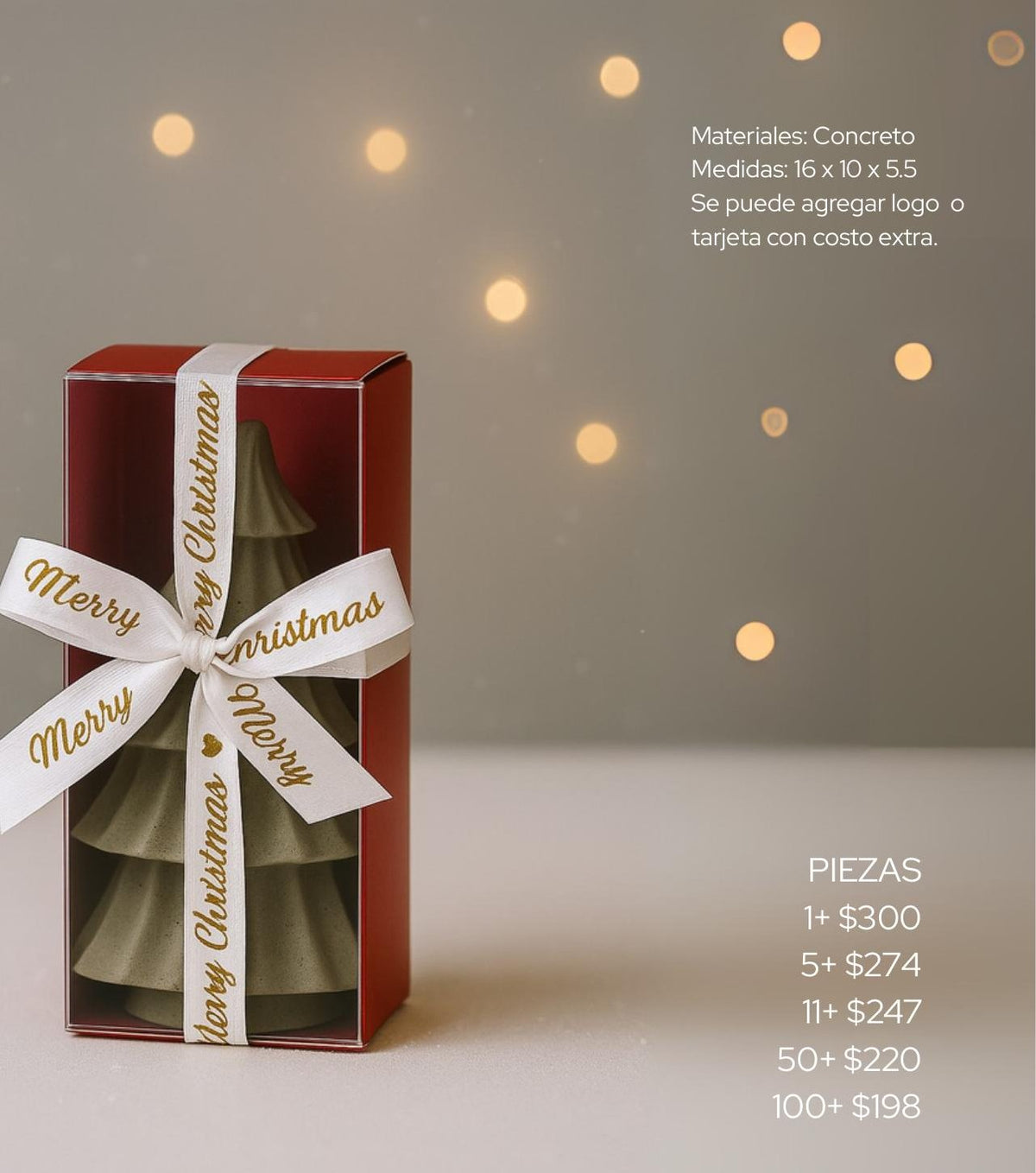 Pinito Grande Navideño de concreto premium con caja de regalo - Pirinola