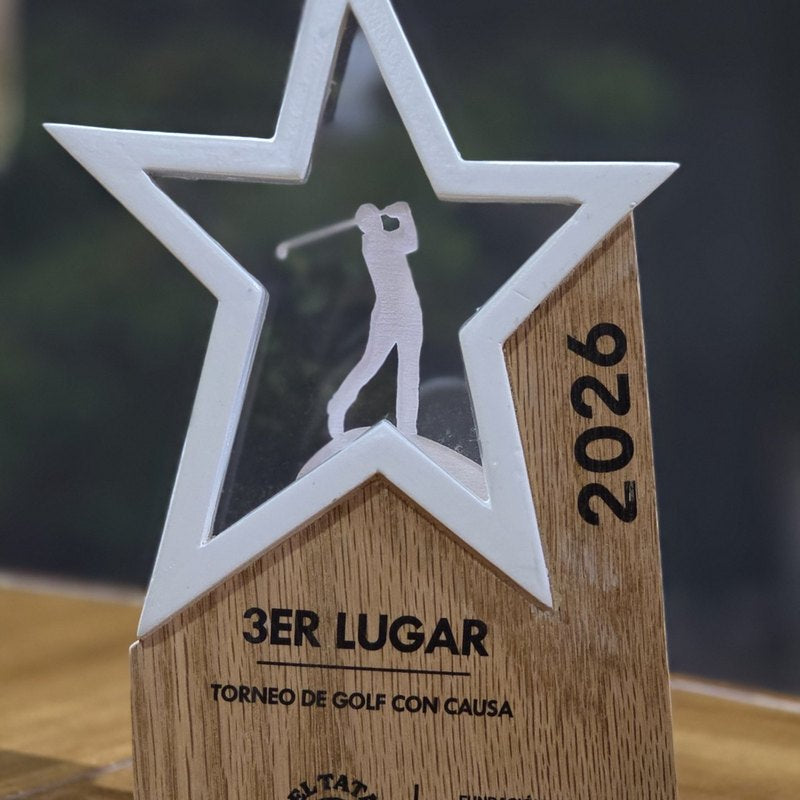 Green Estrella · Trofeo de Golf en Madera y Polímero