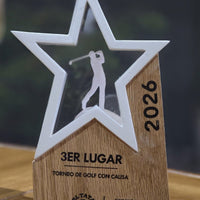 Green Estrella · Trofeo de Golf en Madera y Polímero