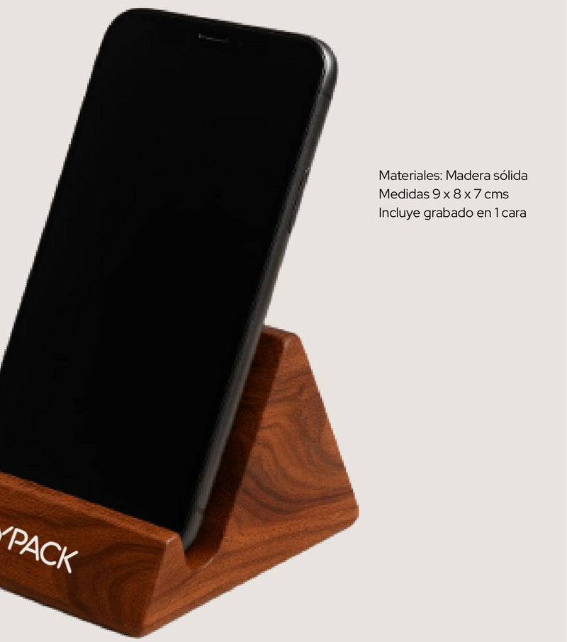 Portacelular Vertical de madera para home office y videollamadas - Pirinola