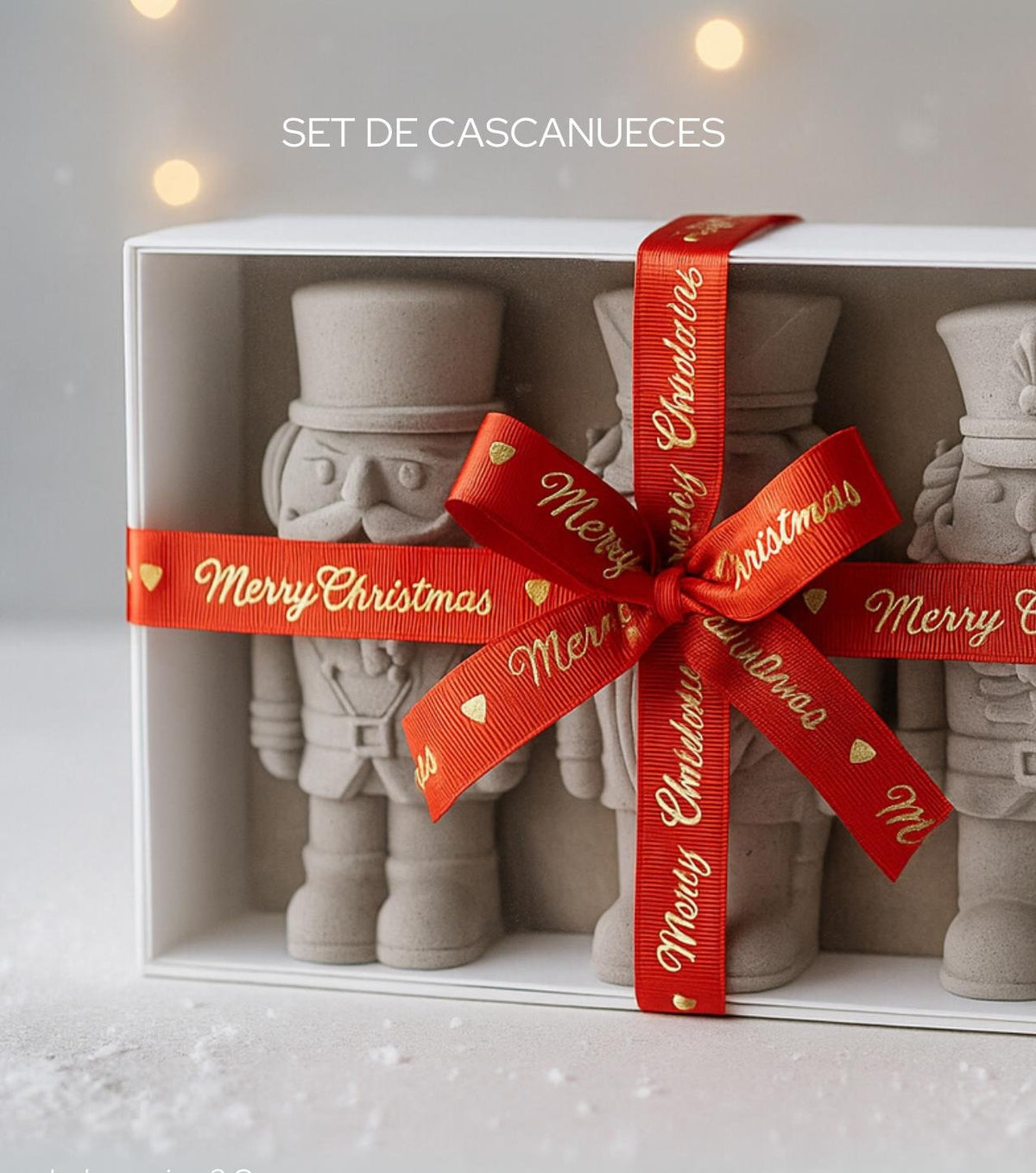 Set de Cascanueces Navideños de concreto en caja Merry Christmas - Pirinola