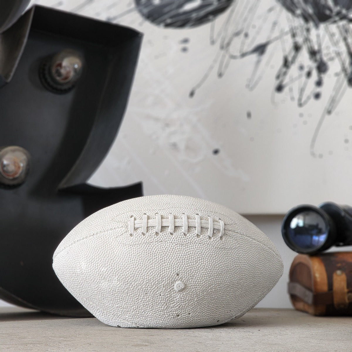 Concrete football decorative figure