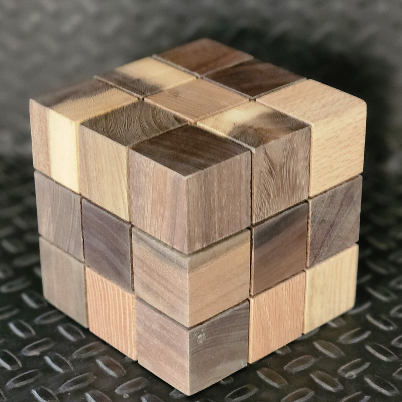 Multicolored Wooden Rubik's Cube