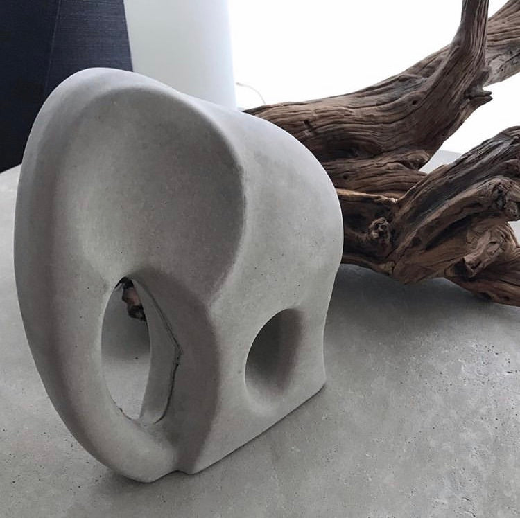 Concrete Stylized Elephant Sculpture