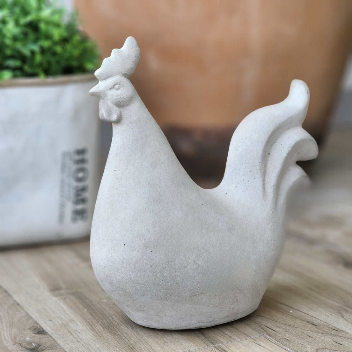 Decorative Chicken Concrete Sculpture