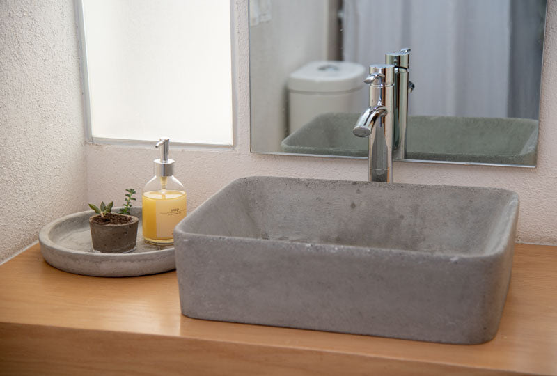 Concrete Above Counter Rectangular Sink