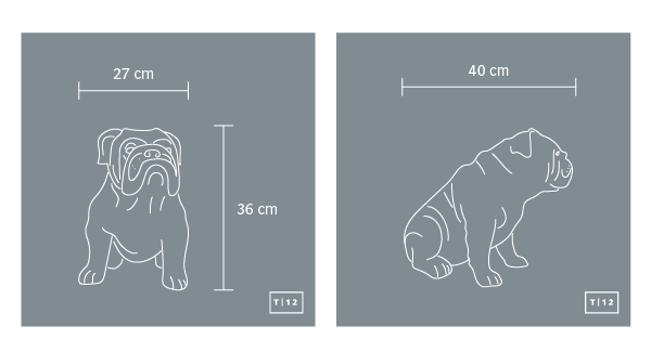 Escultura De Perro Bulldog Tamaño Real