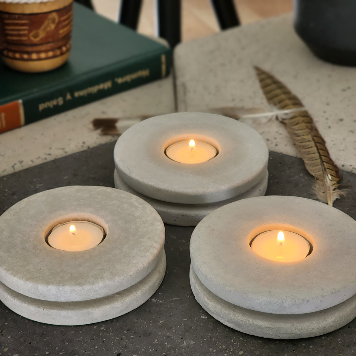 Porta Vela Para Tealight De Concreto